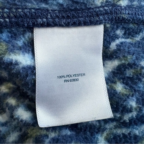 Lands' End Navy and White Patterned Fleece Quarter Zip Women’s 1X - Picture 6 of 7